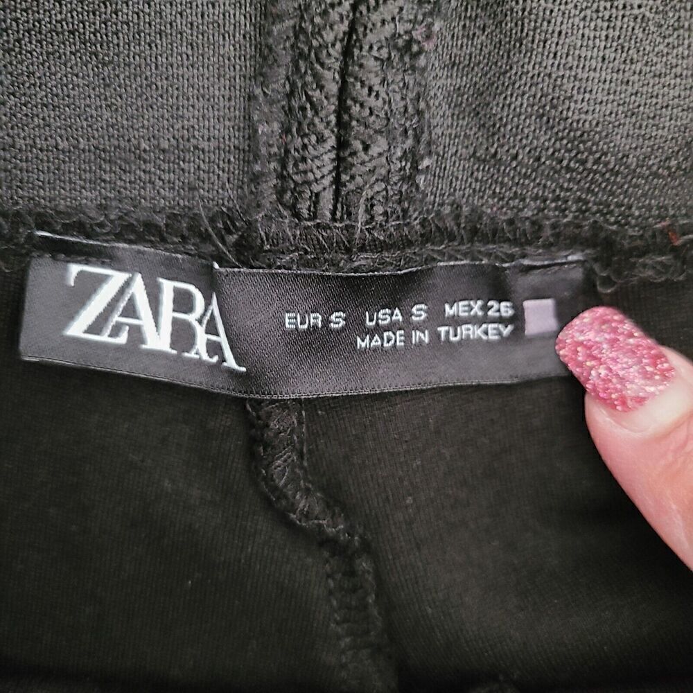 Zara Womens Stretch Jegging Pants Sz Small Black Ponte Skinny Office Casual - Picture 5 of 7
